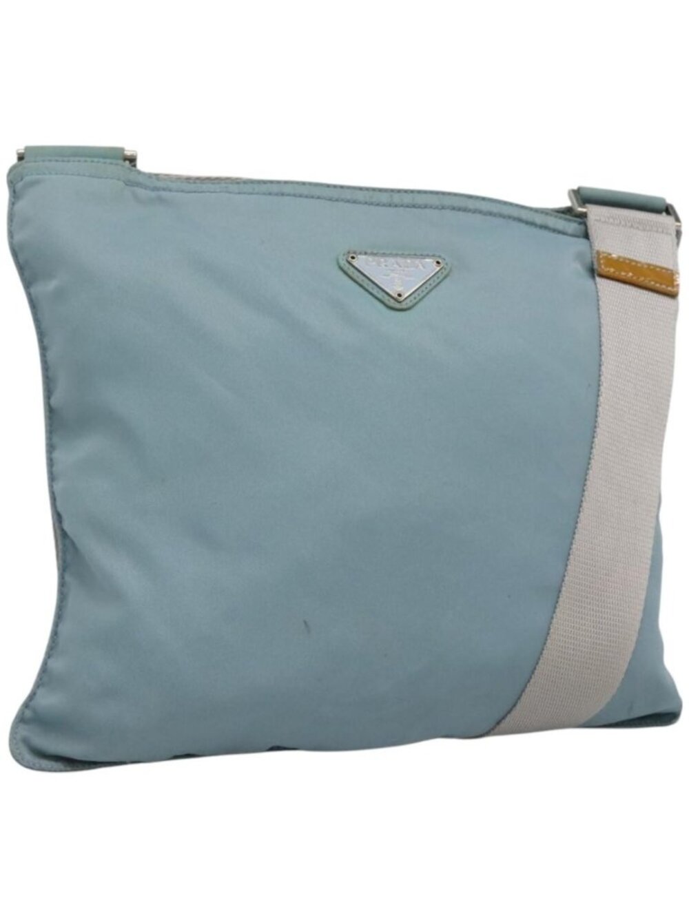 PRADA Shoulder Bag Nylon Blue Silver
